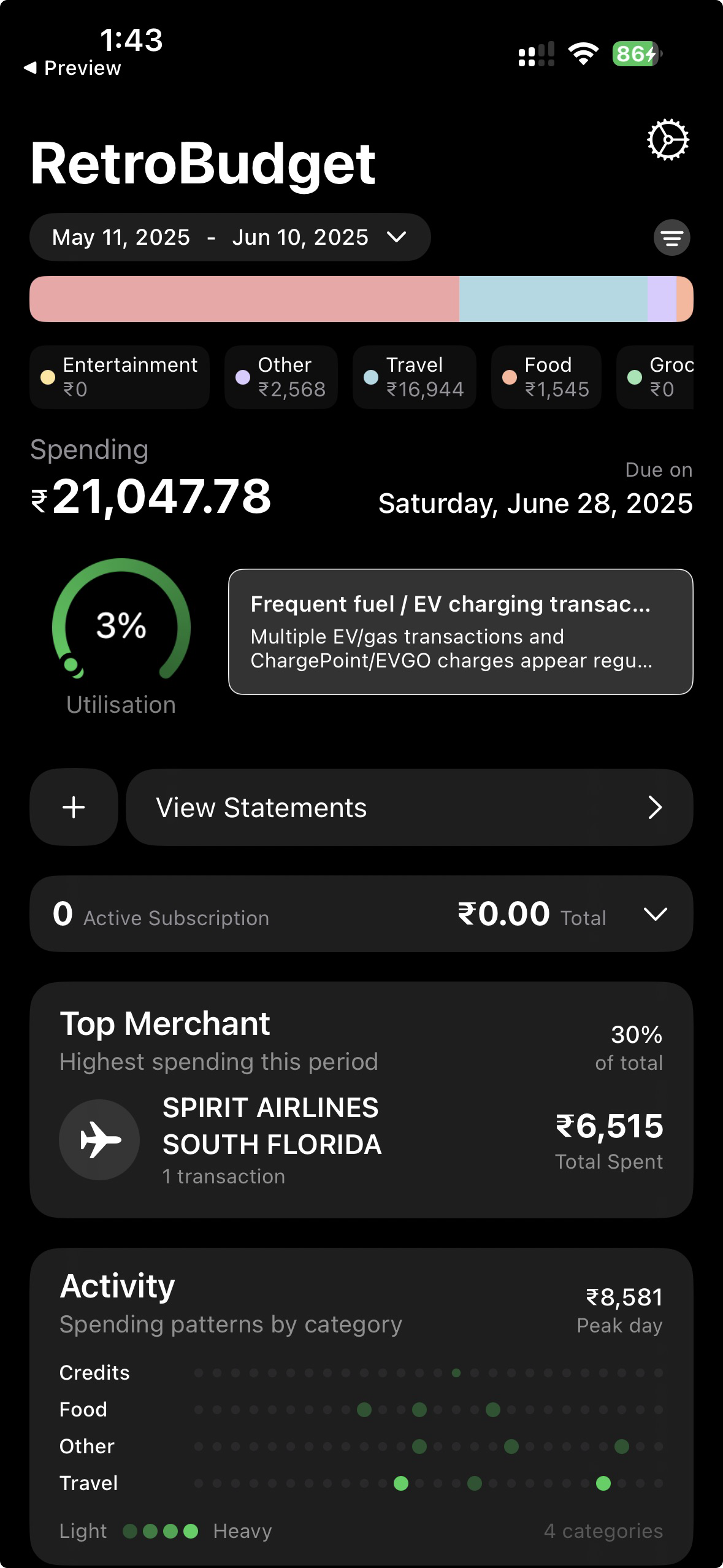 RetroBudget App Preview